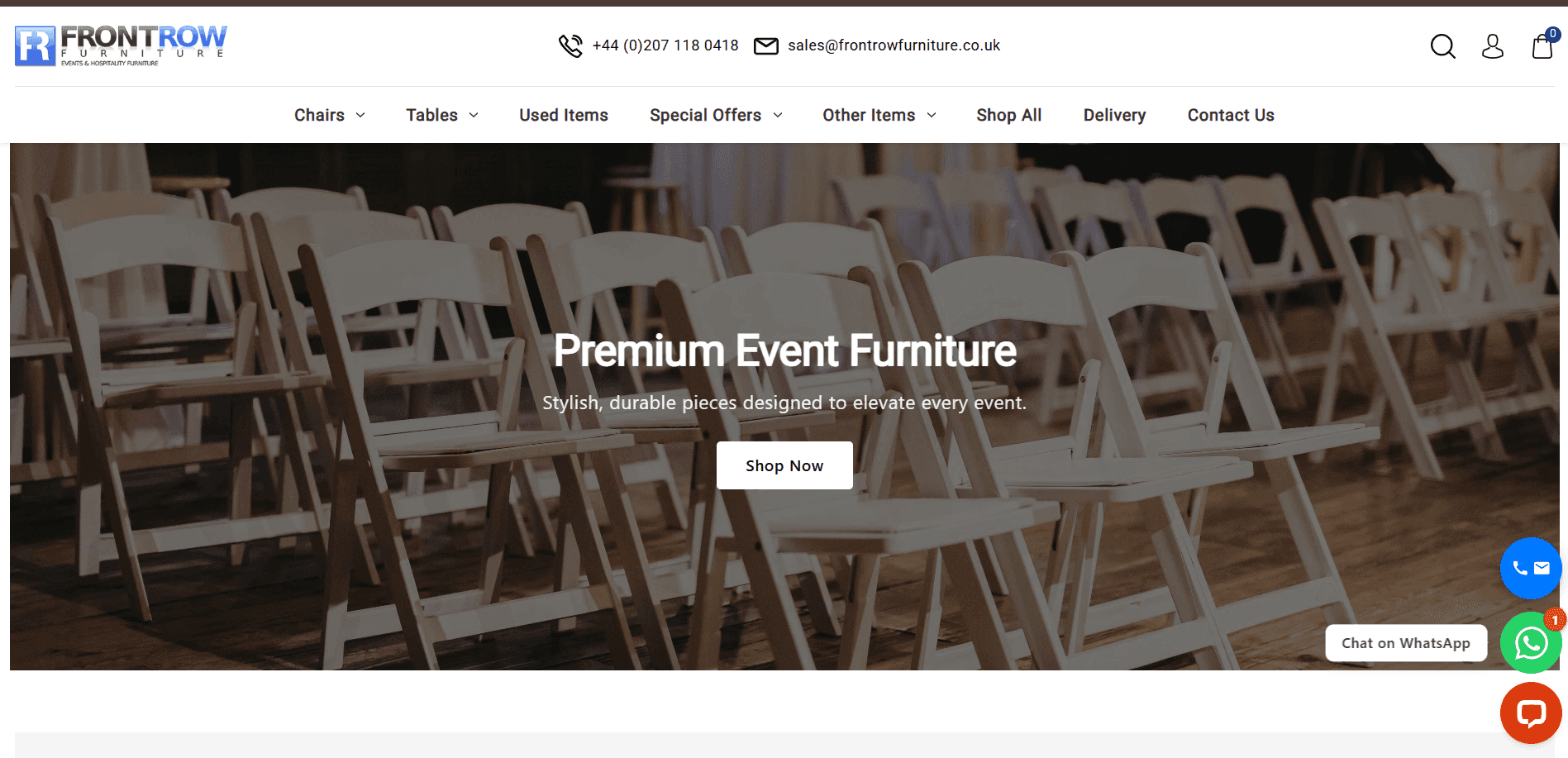 Screenshot of Front Row Furniture